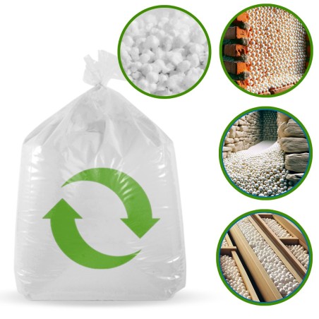 7000 litres of recycled polystyrene beads for insulation