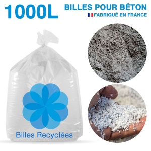 1000 litres de billes et poussières de polystyrène recyclé pour béton
