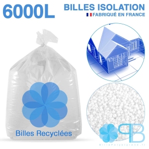 6000 litres, 6M3 de billes de polystyrène recyclé pour isolation