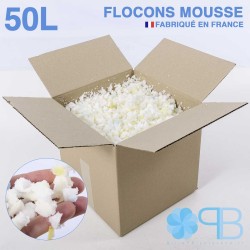 Flocons de Mousse - 50 Litres - Rembourrage coussin, doudou, pouf.