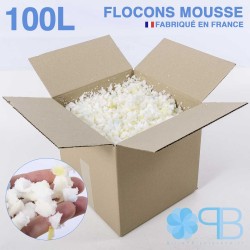 Flocons de Mousse - 100 Litres - Rembourrage coussin, doudou, pouf.