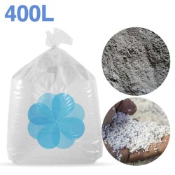 400 litres de billes et poussières de polystyrène recyclé pour béton, ciment, chape allégée.