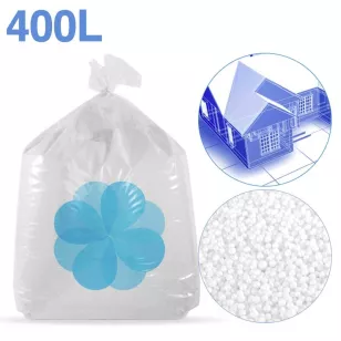 400 liters of recycled polystyrene beads for insulation